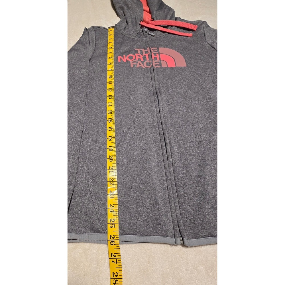 The North Face Womens Full Zip Hoodie Gray Pink Fleece Sweatshirt NWOT - Picture 7 of 9